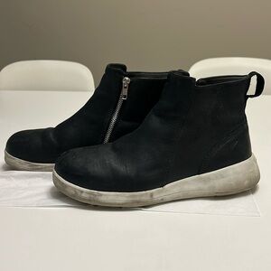 Red Wing women’s Leather Side Zip Safety work boots steel Toe Boots Black 9.5